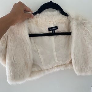 Bebe Rabbit Fur shoulder formal jacket